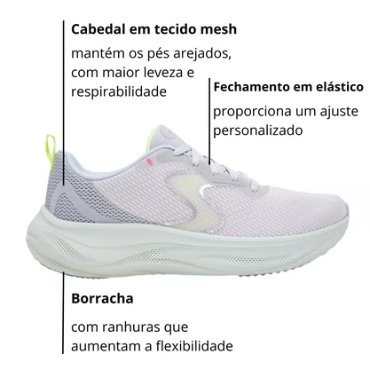 Tênis Skechers Feminino Skech Cloud-Smooth Wave Cinza Verde