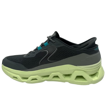 Tênis Skechers Masculino Slip-ins Glide Step Carvão Verde Limão