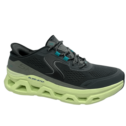Tênis Skechers Masculino Slip-ins Glide Step Carvão Verde Limão