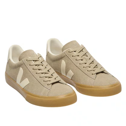 Tênis Veja Campo Feminino Suede Taupe Pierre Natural Couro