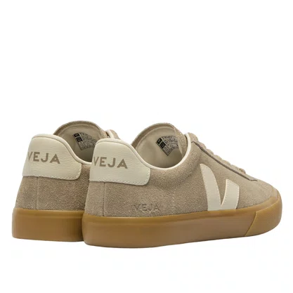 Tênis Veja Campo Masculino Suede Taupe Pierre Natural Couro