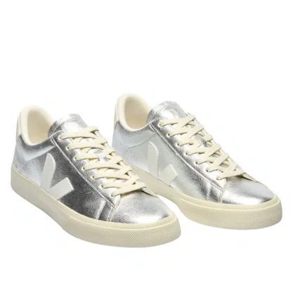 Tênis Veja Feminino Campo Silver White Couro