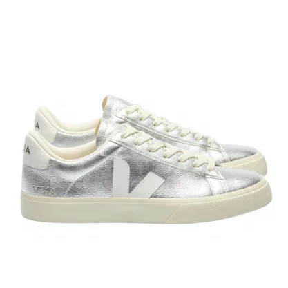 Tênis Veja Feminino Campo Silver White Couro