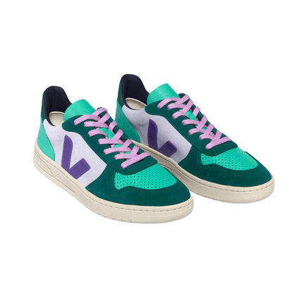 Tênis Veja Feminino V-10 Multico Swan Purple Pierre Couro Camurça