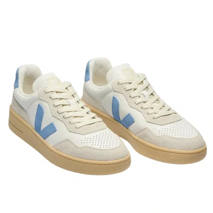 Tênis Veja Feminino V-90 Leather Extra White Aqua Natural