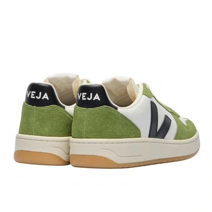 Tênis Veja Feminino V10 Leather White Black Kiwi