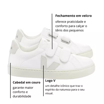 Tênis Veja Infantil Esplar Chromefree White Natural