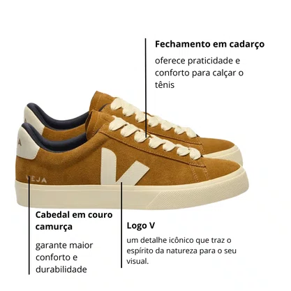Tênis Veja Masculino Campo Suede Camel Pierre