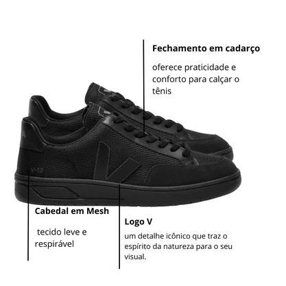 Tênis Veja Masculino V-12 Full Black