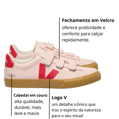 Tênis Veja Recife Feminino Leather Petale Pekin Natural Couro