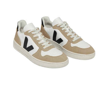 Tênis Veja V-10 Extra White Black Sahara Couro 