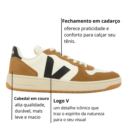 Tênis Veja V-10 Masculino Pure Black Tent Couro