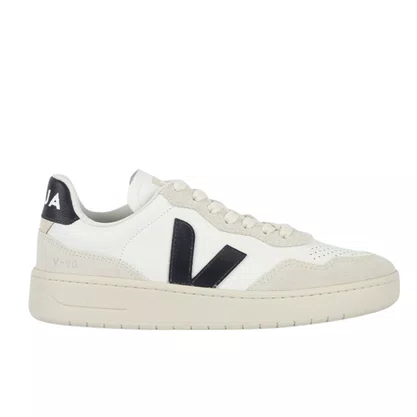Tênis Veja V-90 Feminino White Black Couro