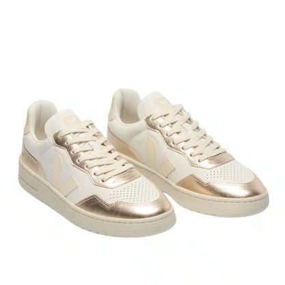 Tênis Veja V-90 Feminino White Platine Couro