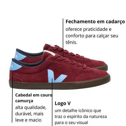 Tênis Veja Volley Feminino Aqua Eagle Couro Camurça