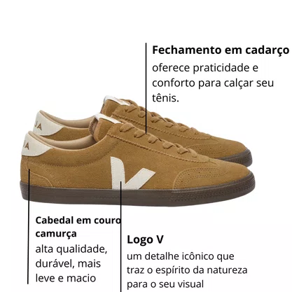 Tênis Veja Volley Feminino Natural Eagle Couro Camurça