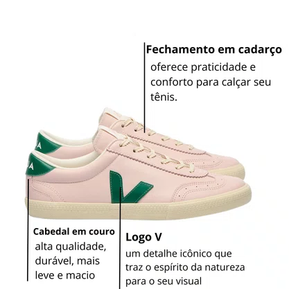 Tênis Veja Volley Feminino Petala Golf Calcaire Couro