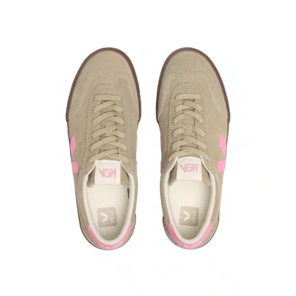 Tênis Veja Volley Feminino Taupe Malibu Bark Couro Camurça
