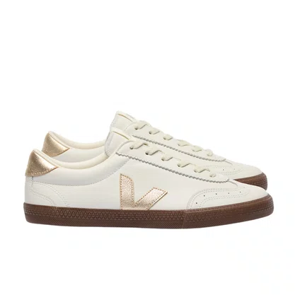 Tênis Veja Volley Feminino White Platine Bark Couro