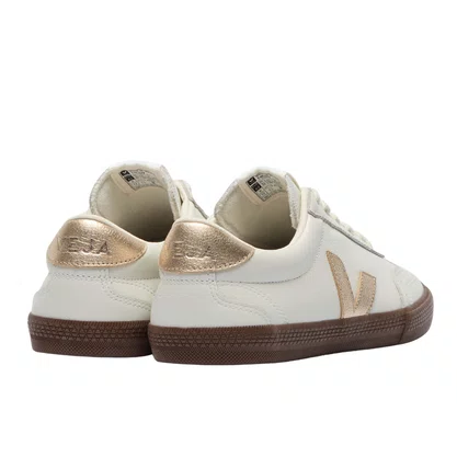 Tênis Veja Volley Feminino White Platine Bark Couro