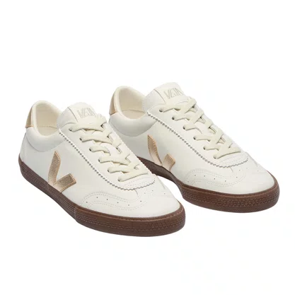 Tênis Veja Volley Feminino White Platine Bark Couro