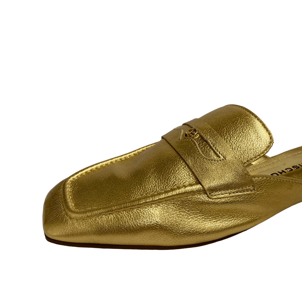 Mule Couro Xadrez Vichy P&B Bridão JB Dourado - Jorge Bischoff Sapatos,  bolsas e acessórios em couro legítimo