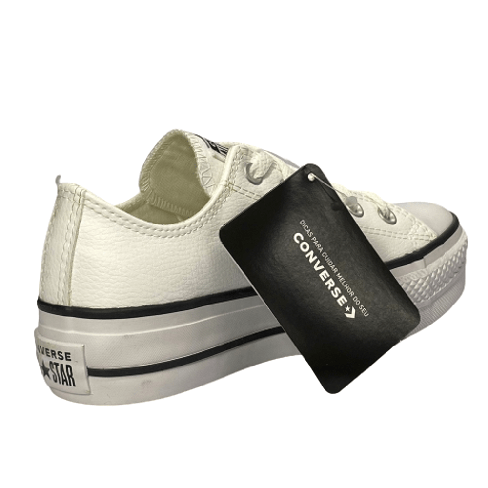 Tênis All Star Converse Plataforma De Couro Ct9830001 Branco