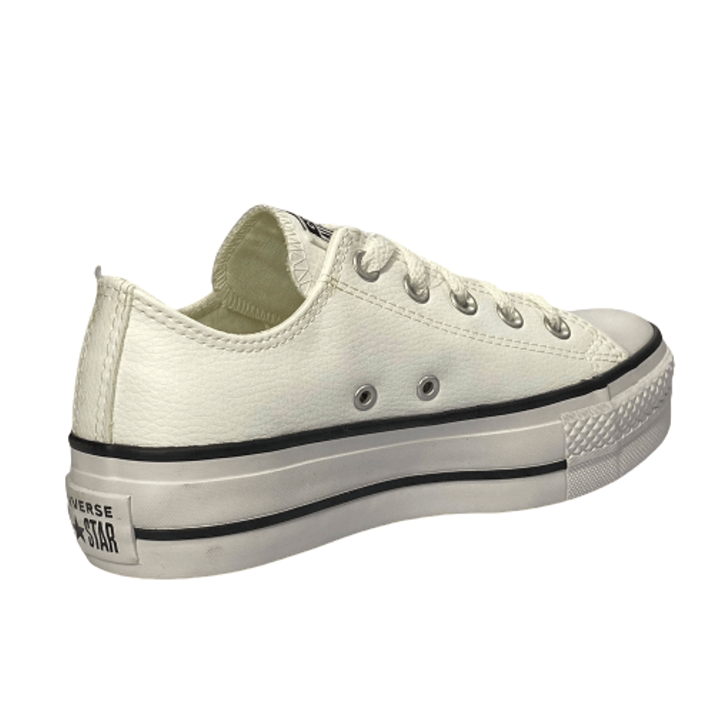 tenis all star branco plataforma couro