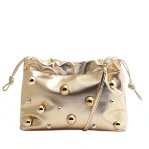 Bolsa Anacapri Feminina Bolsa Tiracolo Rocker Dourada - Pequena