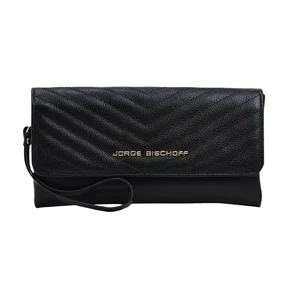 Bolsa Jorge Bischoff Clutch Feminina Matelassê Preto Couro