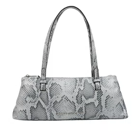 Bolsa Jorge Bischoff Feminina  Baguete Snake Azul Hortênsia Couro