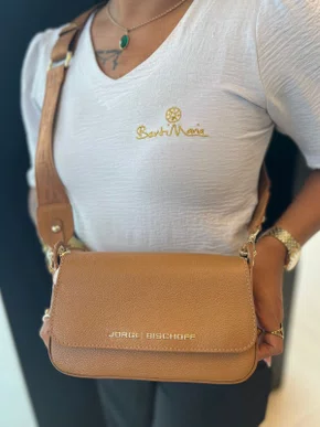 Bolsa Jorge Bischoff Feminina Caramelo Couro - Pequena
