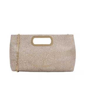 Bolsa Jorge Bischoff Feminina Clutch Off White Couro - Média 