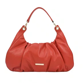 Bolsa Jorge Bischoff Feminina Ombro Laranja Lírio Couro