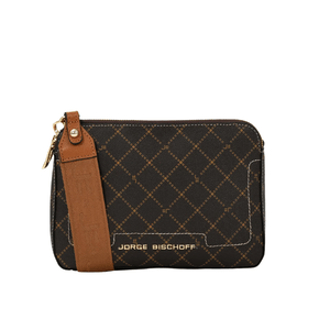 Bolsa Jorge Bischoff Feminina Pequena Café Amendoa Couro