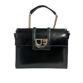 Bolsa Jorge Bischoff Feminina Preta Couro - Grande 