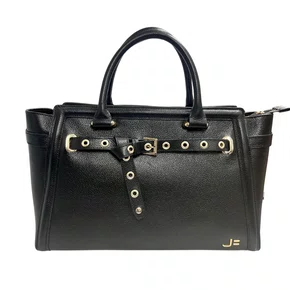 Bolsa Jorge Bischoff Feminina Preta Couro - Grande 