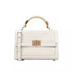 Bolsa Jorge Bischoff Feminina Satchel Branco Blanc Couro - Média 