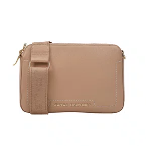 Bolsa Jorge Bischoff Feminina Tranversal Nude Couro