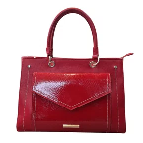 Bolsa Jorge Bischoff Feminina Vermelha Couro - Grande 