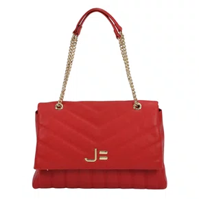 Bolsa Jorge Bischoff Feminina Vermelha Matelassê Couro - Grande 