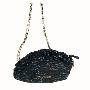 Bolsa Lança Perfume Clutch Aplicações Brilhos Preto