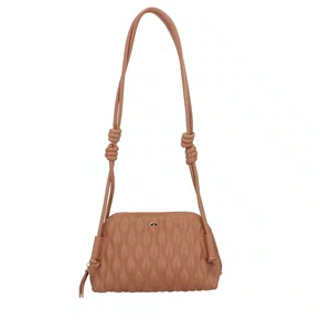 Bolsa Luiza Barcelos Feminina Matelassê Caramelo Couro - Pequena