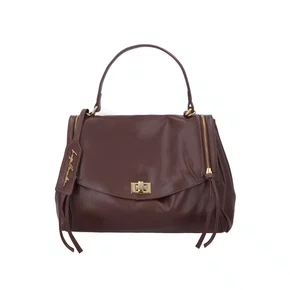 Bolsa Luiza Barcelos Feminina Café Couro - Média