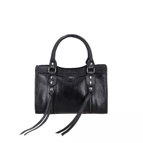 Bolsa Luiza Barcelos Feminina Preta Couro - Pequena 