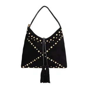 Bolsa Luiza Barcelos Preto Camurça - Média 