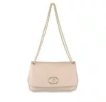 Bolsa Luz da Lua Feminina Bege Couro - Pequena