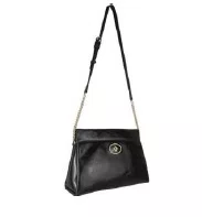 Bolsa Luz da Lua Feminina Preto Couro Verniz