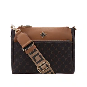 Bolsa Luz da Lua Feminina Tiracolo Monograma Mocca Pequena