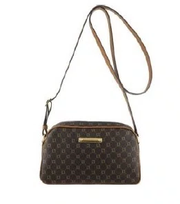 Bolsa Luz da Lua Marrom Mocca Monograma Couro - Pequena